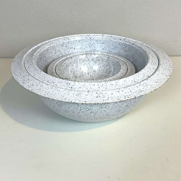 Vintage Delta Group Confetti Melamine Speckled 4 Bowl Set Italy - Picture 1 of 8